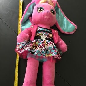 Build a Bear Honey Girls Risa Bunny Rabbit Plush Stuffed Animal Rock Star 20"